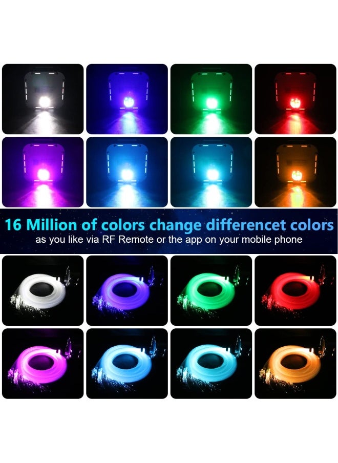 Amki - 32W Bluetooth Controlled Fiber Optic Light Star Ceiling Kit LED RGBW le Engine Driver with RF 28 Key Remote Control Crystal Cables 1000pcs0.03in16.4ft - Image 1
