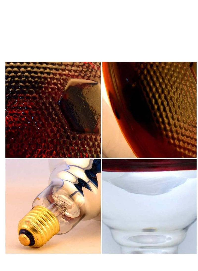 Generic 2 Pack Heat Lamp Red Infrared Bulbs Par38 100 Watts Glass Lamp Bulb for Food Service, Brooder Bulb, Chicks, Pet, Bathroom, Light Therapy Use E26 Base, Flood Light Heat Lamp Bulb  - Image 5