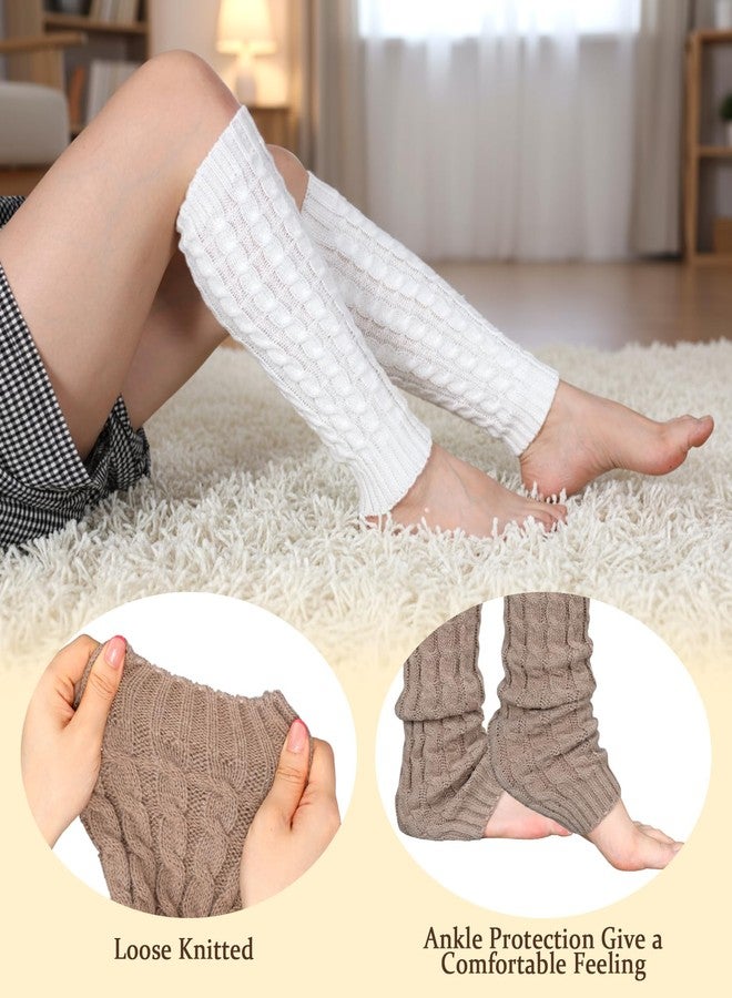 Cutecrop جوارب شتوية دافئة للساقين من كيوت كروب، 12 زوجًا، للنساء، تصل إلى الركبة، محبوكة بنمط كابل، جوارب طويلة دافئة وسميكة للساقين، مناسبة لليوغا، الباليه، التزلج، المشي، والارتداء اليومي. - Image 3