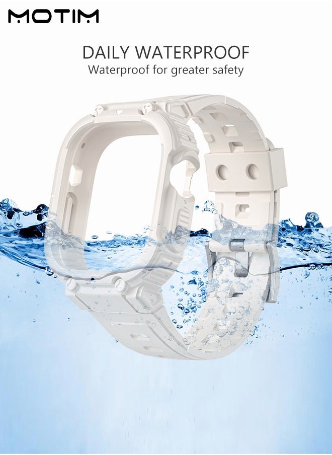 Motim Rugged Armor Apple Watch Band with Case 44mm/45mm, Shockproof Replacement Strap Wristband with Bumper Case Cover for iWatch SE2 SE Series 9/8/7/6/5/4  - Image 3