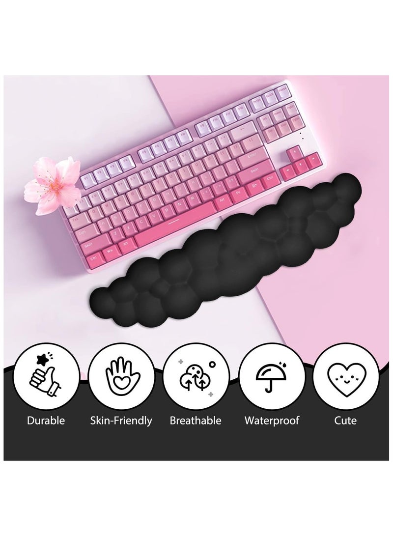 3 in 1 Keyboard Wrist Rest Set, Cloud Wrist Rest Pad, Mouse Wrist Rest Pad, Non-Slip Wrist Support for Home Office Laptop Mac Gaming(Black)  - Image 3