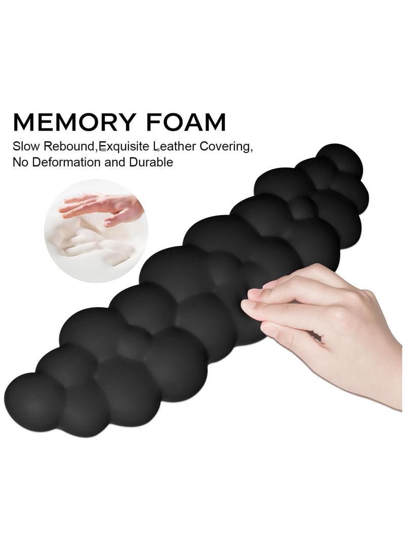 3 in 1 Keyboard Wrist Rest Set, Cloud Wrist Rest Pad, Mouse Wrist Rest Pad, Non-Slip Wrist Support for Home Office Laptop Mac Gaming(Black)  - Image 5