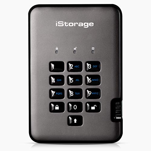 iStorage diskAshur PRO2 HDD 1TB | Secure Portable Hard Drive | FIPS Level 3 certified | Password Protected | Dust/Water-Resistant | Hardware encryption - Image 1