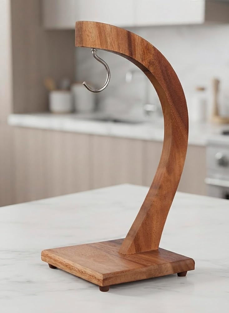 Billi banana tree hanger with hook, grape holder, banana stand, acacia wood utensils fruit storage rack for home kitchen or bar - Image 3