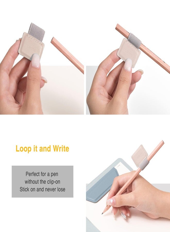 LHiDS Magnetic Pen Loop Holder(3 Pack) for Notebooks, Journals, Planners, Magnetic Pen Holder with Elastic Loop for Pen, (Apricot) - Image 4