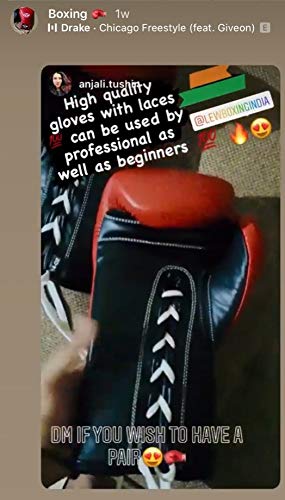 LEW Professional Genuine Leather Lace Up 16 OZ Fight/Training/Contest Boxing Gloves - Image 2
