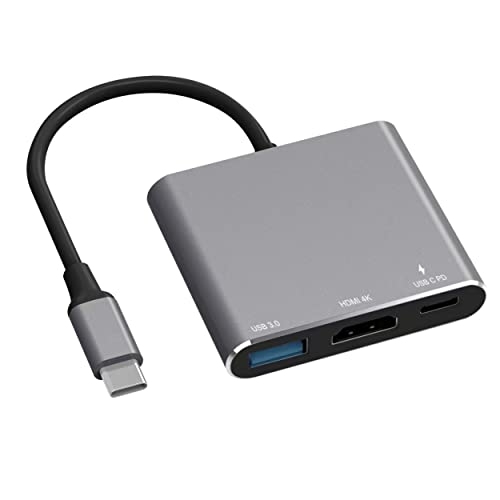 Battony Multiport AV Adapter with 4K HDTV Output USB 3.0 Port & USB-C Fasting Charging Port Compatible for MacBook Pro M1/16-20 Air M1/18-20 Ipad pro iMac and Other usbc Devices - Image 1