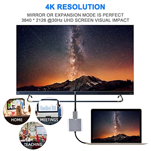 Battony Multiport AV Adapter with 4K HDTV Output USB 3.0 Port & USB-C Fasting Charging Port Compatible for MacBook Pro M1/16-20 Air M1/18-20 Ipad pro iMac and Other usbc Devices - Image 5
