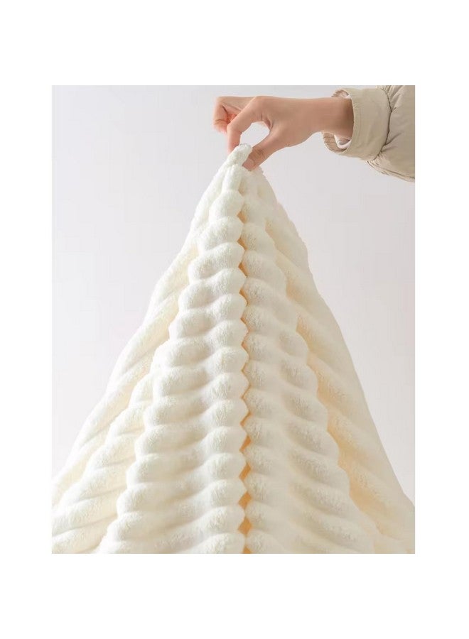 لينير منشفة حمام من الألياف الدقيقة LINEAR/منشفة حمام/مناشف من الألياف الدقيقة للحمام بحجم كبير/منشفة حمام للرجال والنساء/تصميم البطانة/300 جرام لكل متر مربع (140 سم × 70 سم) (بطانة كريمية) - Image 4