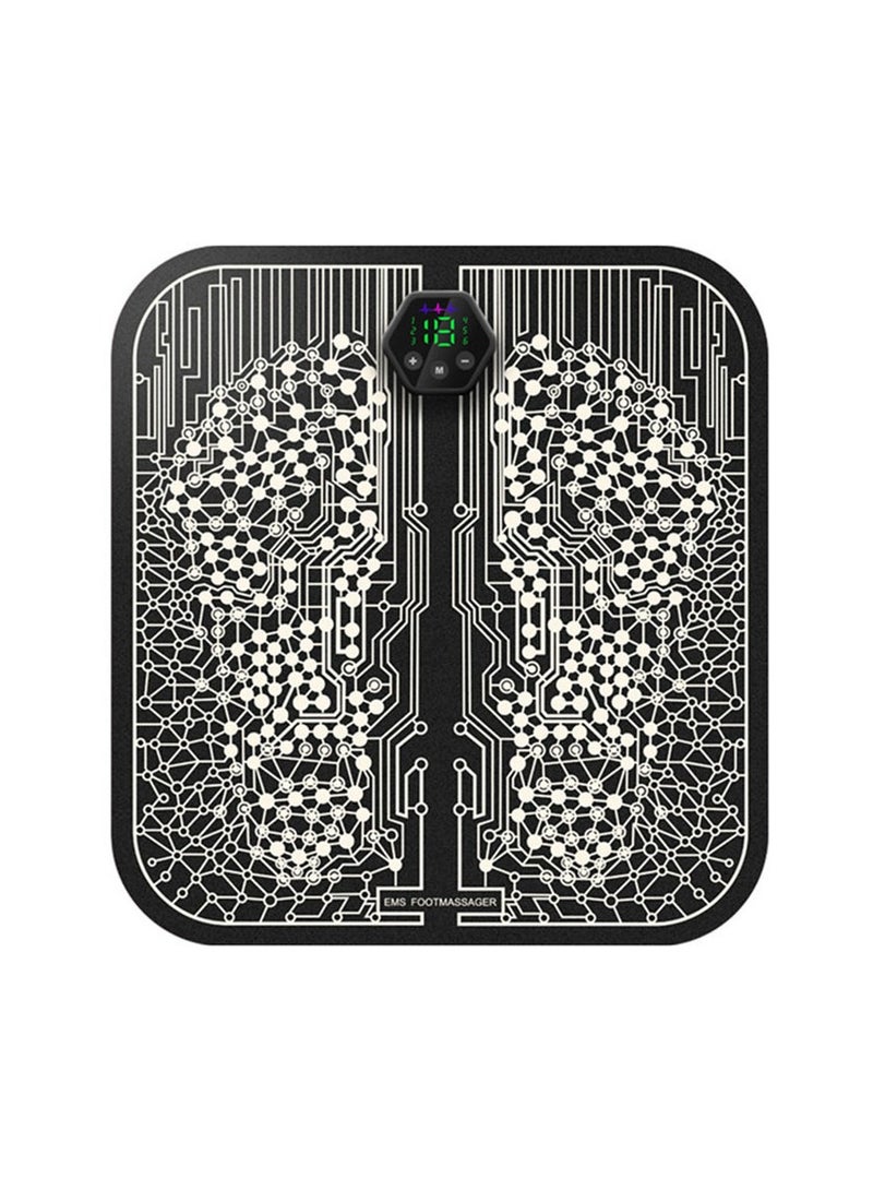 جهاز تدليك للقدم يعمل على إعادة تشكيل الساق ، جهاز تدليك كهربائي أوتوماتيكي كامل ، دوران القدم 6 أوضاع ، 19 مستوى كثافة محمول محفز للعضلات ، يخفف الآلام - Image 1