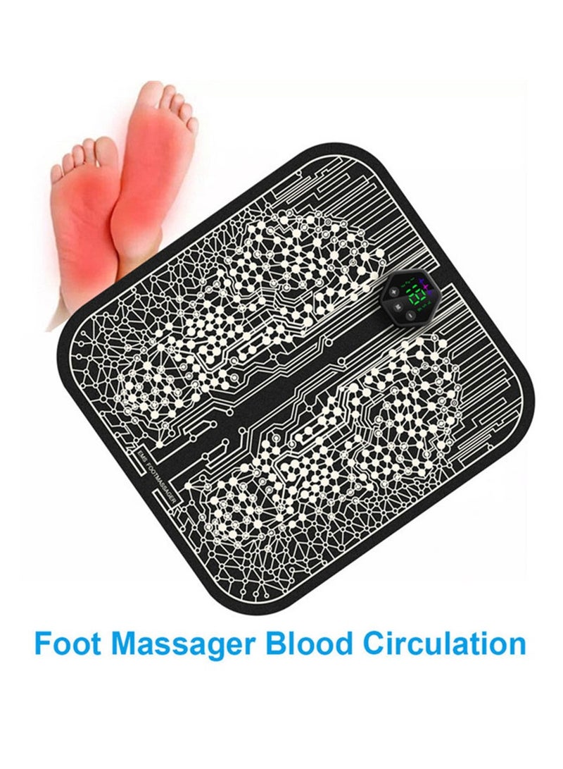 جهاز تدليك للقدم يعمل على إعادة تشكيل الساق ، جهاز تدليك كهربائي أوتوماتيكي كامل ، دوران القدم 6 أوضاع ، 19 مستوى كثافة محمول محفز للعضلات ، يخفف الآلام - Image 4