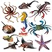 Sienon 10Pcs Ocean Animals Toys Figures Large Plastic Sea Creature Figurines Seahorse Starfish Crab Lobster Octopus Devilfish Rays Shark for Kids Educational Birthday Party Favors Cake Decoration Bath Toy - Image 3