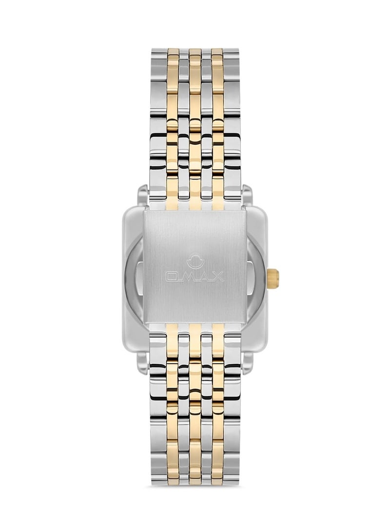 OMAX Omax Women's Silver Casual Luxury Wrist Watch, Watches for Women, Stainless Watches, Stainless Band, Gold Round Dial, Waterproof Watch, 1 Year Warranty - Image 3