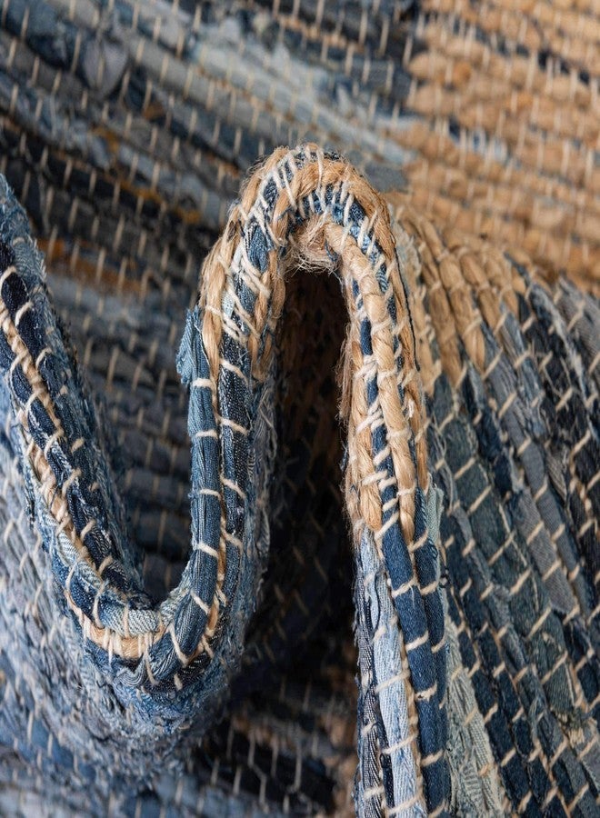 يونيك لوم سجادة منطقة من مجموعة يونيك لوم تشيندي جوت (2' 2" × 6' 1" ممر، أزرق داكن/ طبيعي) - Image 5