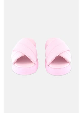 TOMS Women Mallow Crossover Slip On Slides, Pink  - Image 4
