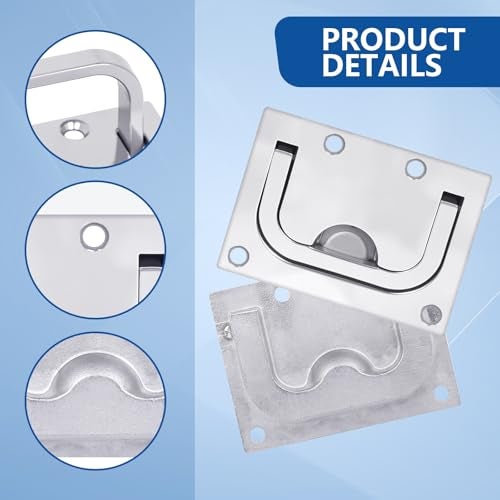 Pyntrax 316 Stainless Steel Flush Lifting Handle and Recessed Door Pull with Mount Screws for Boat Deck Hatch Handle, Floor, Toolbox and Furniture (1 Pack) - Image 4