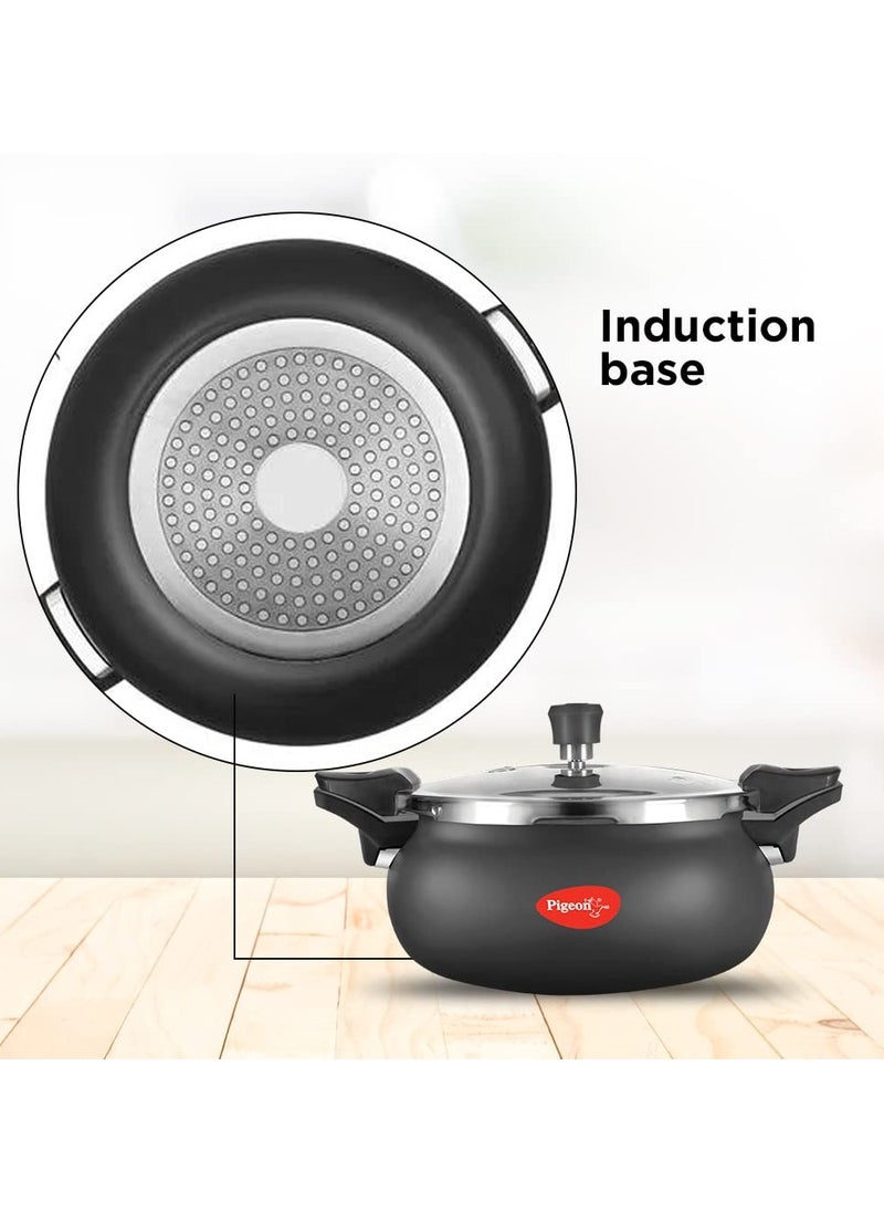 pigeon Pigeon By Stovekraft All in One Super Cooker Aluminium with Outer Lid Induction and Gas Stove Compatible 5 Litre Capacity for Healthy Cooking (Black)  - Image 3