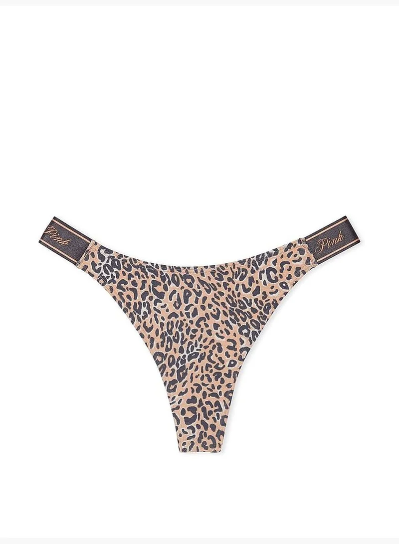 PINK Logo Cotton Shine High-Leg Thong Panty