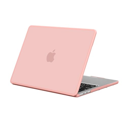 BlueSwan Case Compatible for MacBook Air 13.3 inch M1 A2337 A2179 A1932,M1 Air 13 Released in 2021 2020 2018, Anti-Rupture TPU Frame + PC Matte Anti-Fingerprint Protective Cover - Frosted Peach Pink - Image 1