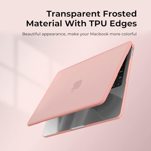 BlueSwan Case Compatible for MacBook Air 13.3 inch M1 A2337 A2179 A1932,M1 Air 13 Released in 2021 2020 2018, Anti-Rupture TPU Frame + PC Matte Anti-Fingerprint Protective Cover - Frosted Peach Pink - Image 2