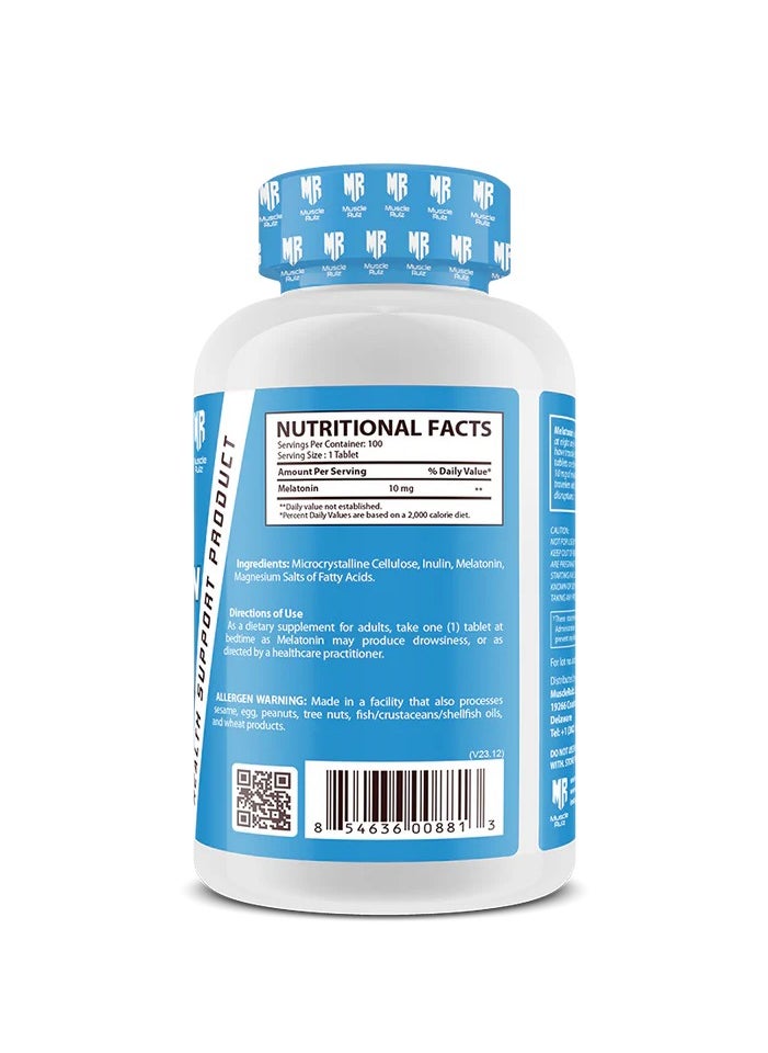 Muscle Rulz MELATONIN 10MG 100 TABLETS  - Image 2
