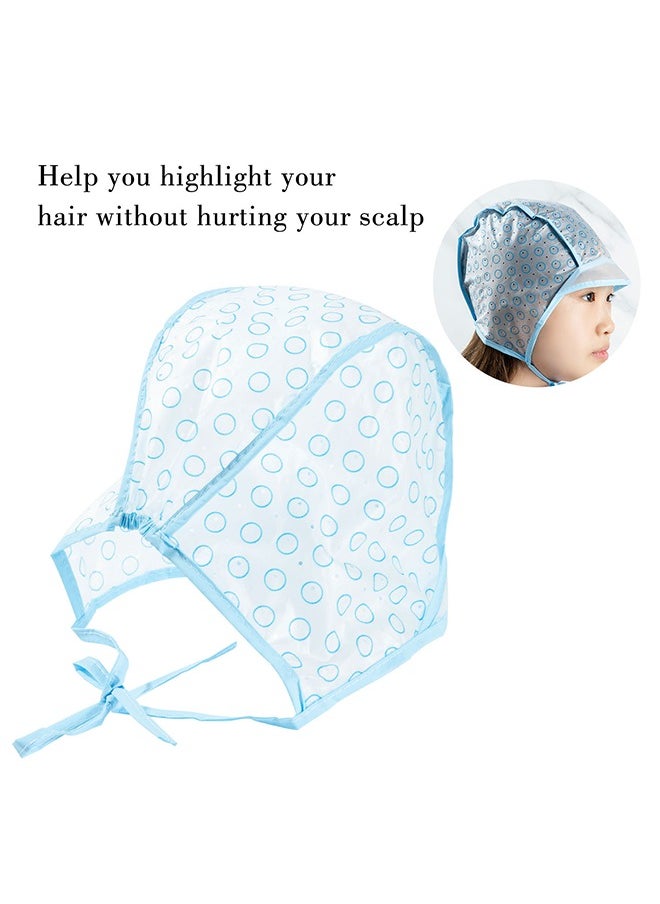 Generic - 2 Pcs Hair Dye Cap, Hair High Gloss Dye Hat with Plastic Hooks, Reusable Perforated Flip Salon Hair Cap and Hook Kit - Blue - Image 1