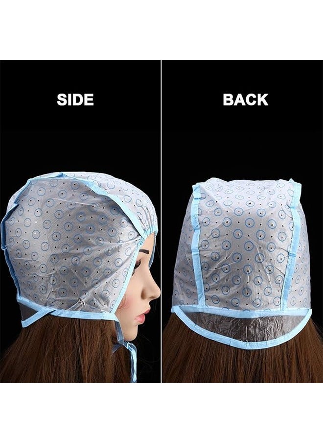 Generic - 2 Pcs Hair Dye Cap, Hair High Gloss Dye Hat with Plastic Hooks, Reusable Perforated Flip Salon Hair Cap and Hook Kit - Blue - Image 1