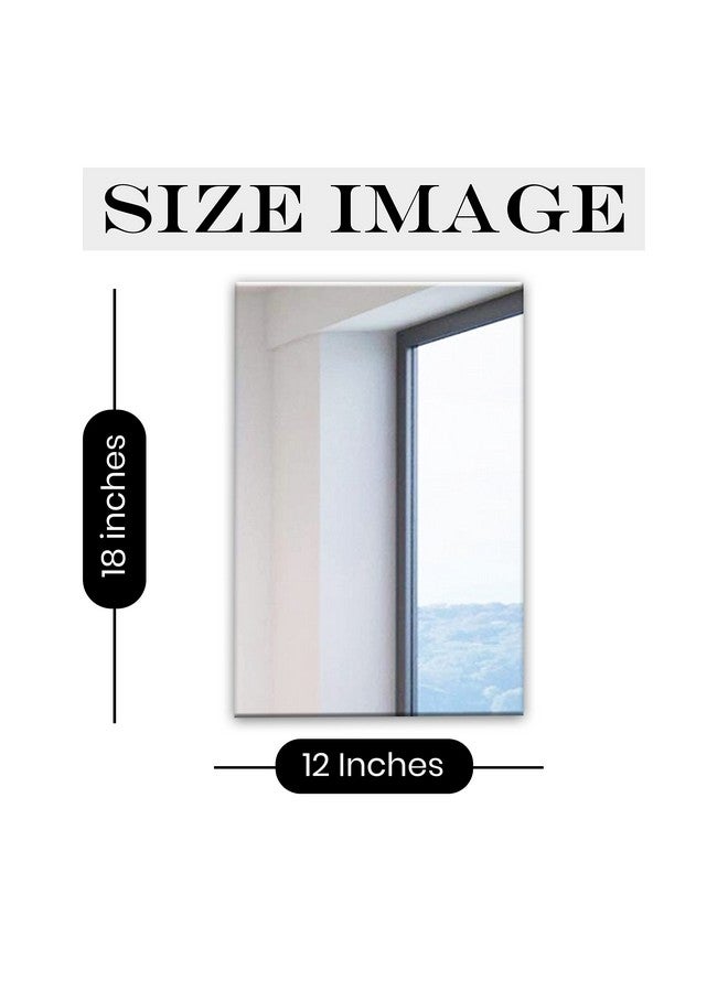 شارع الفن مرآة حائط بدون إطار من آرت ستريت للديكور المنزلي، مرآة زجاجية مستطيلة مشطوفة للحمام (فضية، 12 × 18 بوصة) (بدون إطار، مستطيلة) - Image 3