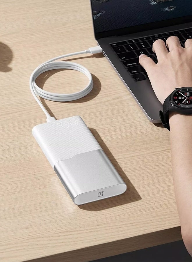 OnePlus 12000mAh Portable Power Bank Silver Wing White - Image 4