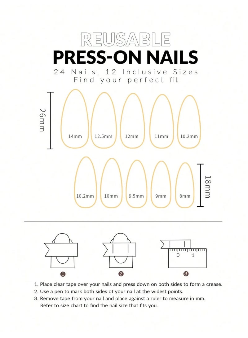 اظافر تركيب بشكل لوزي تحتوي العلبه على 24 ظفر مع مبرد اظافر و صمغ - Image 5