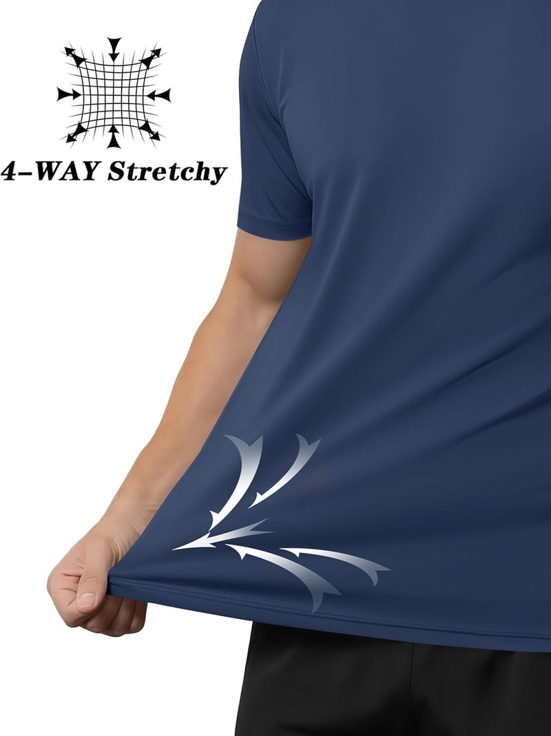 KEFITEVD Men's Short Sleeve UPF 50+ T-Shirts Rash Guard Quick Dry Sun Protection SPF Shirts Swim Athletic Workout Top Tee - Image 5