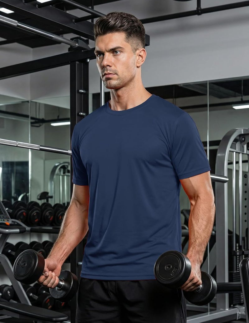 KEFITEVD Men's Short Sleeve UPF 50+ T-Shirts Rash Guard Quick Dry Sun Protection SPF Shirts Swim Athletic Workout Top Tee - Image 4