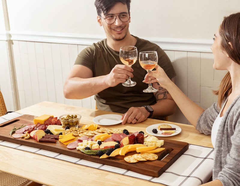 Home Beets Large Acacia Serving Board with Handles, 36 x 12 Inch Rectangular Charcuterie Platter, Natural Wood Server for Meat, Cheese Board, and Party Appetizers, Extra Long 3ft - Image 5