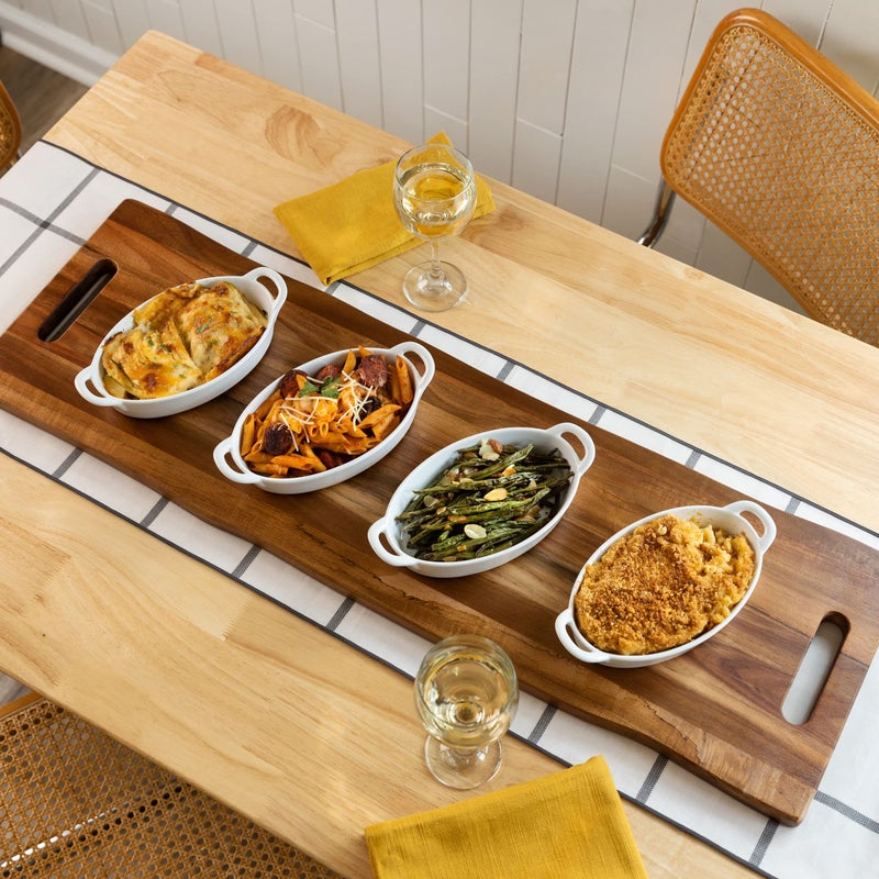 Home Beets Large Acacia Serving Board with Handles, 36 x 12 Inch Rectangular Charcuterie Platter, Natural Wood Server for Meat, Cheese Board, and Party Appetizers, Extra Long 3ft - Image 4