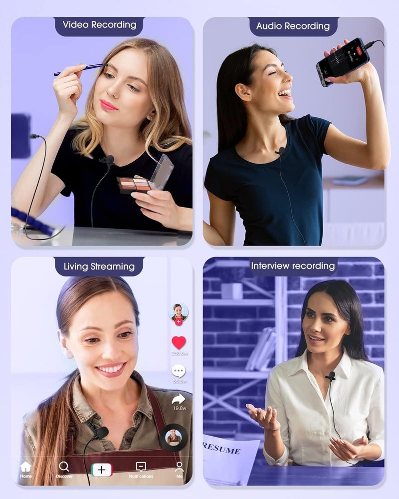 Kanget Voice Microphone Professional for iPhone Lavalier Omnidirectional Microphone for iPad, iPod, Condenser Mic for iPhone Audio & Video Recording, YouTube, Interview, Podcast, Vlogging (1.5 Meters) - Image 5