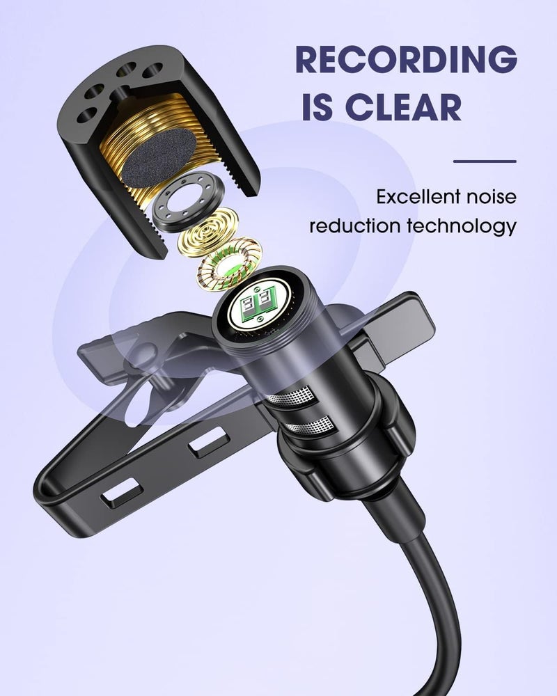 Kanget Voice Microphone Professional for iPhone Lavalier Omnidirectional Microphone for iPad, iPod, Condenser Mic for iPhone Audio & Video Recording, YouTube, Interview, Podcast, Vlogging (1.5 Meters) - Image 2