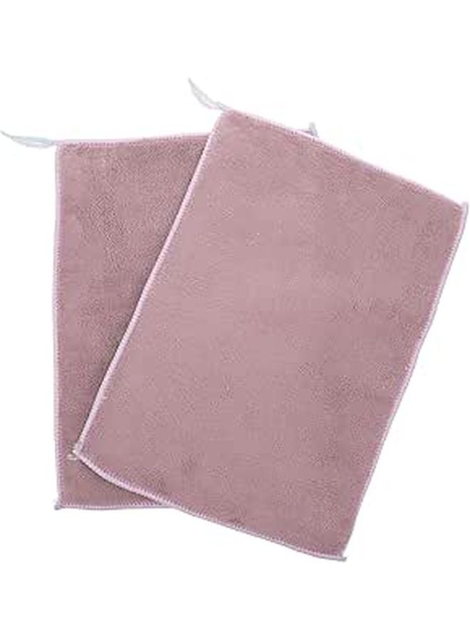 Double Layer Microfiber Kitchen Towels 20x30cm Absorbent Dish Cloths with Hanging Loop - Image 1
