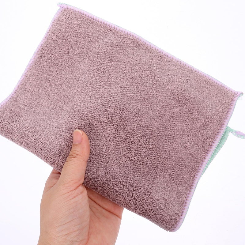 Double Layer Microfiber Kitchen Towels 20x30cm Absorbent Dish Cloths with Hanging Loop - Image 5