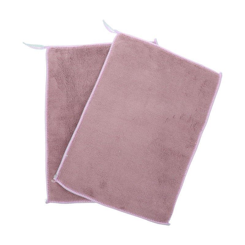 Double Layer Microfiber Kitchen Towels 20x30cm Absorbent Dish Cloths with Hanging Loop - Image 2