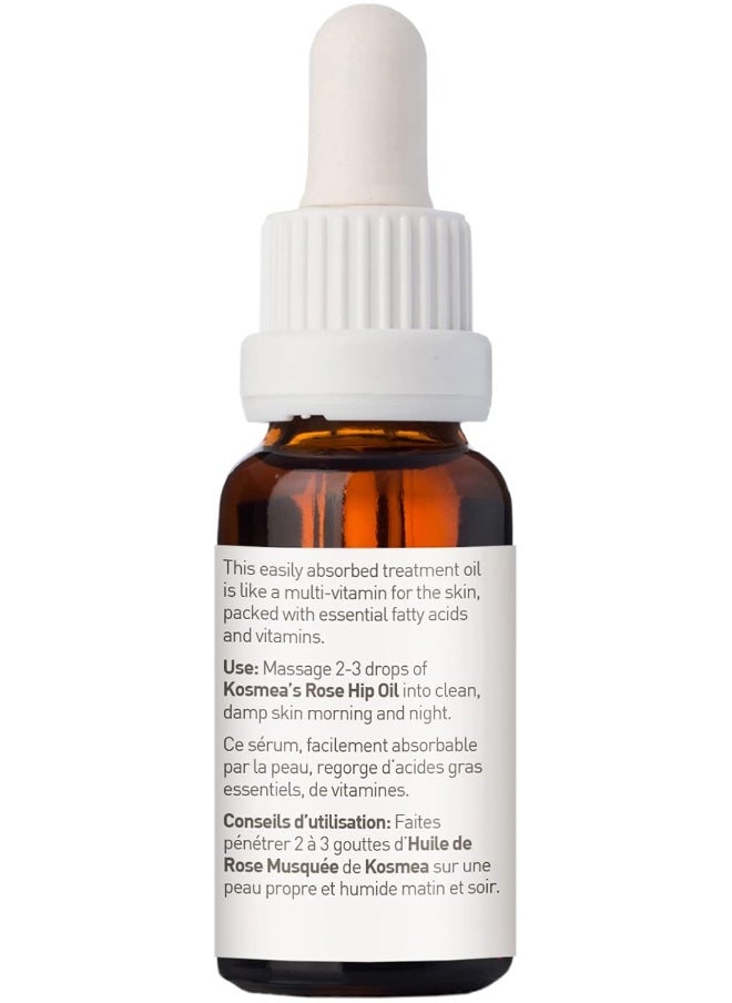 kosmea - 100% Certified Organic Rosehip Oil - Aco Certified - Anti-Aging Benefits For Face & Body - Premium Quality Super-Critically Extracted Oil Using The Entire Fruit, Seed & Skin - 0.68 Fl Oz - Image 1