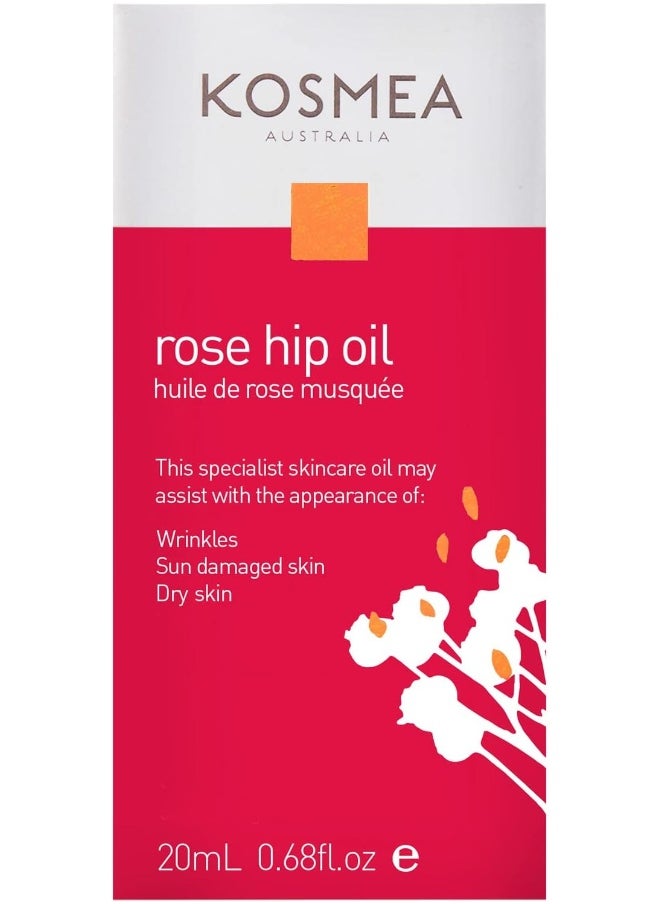 kosmea - 100% Certified Organic Rosehip Oil - Aco Certified - Anti-Aging Benefits For Face & Body - Premium Quality Super-Critically Extracted Oil Using The Entire Fruit, Seed & Skin - 0.68 Fl Oz - Image 1