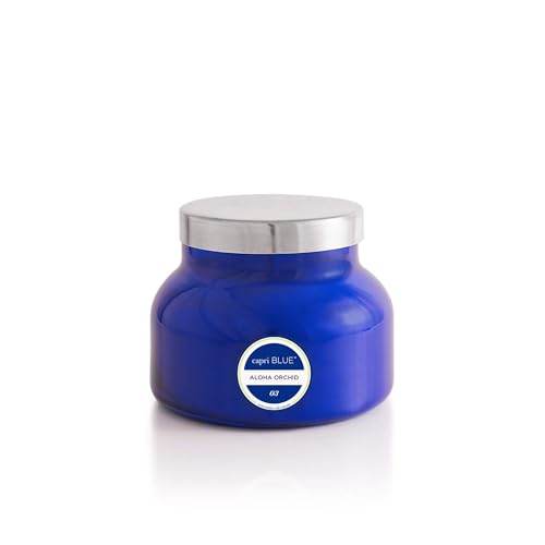 Capri Blue Signature Jar Candles - Long Lasting Soy Wax Blend - Luxury Tropical Scented Candles - Comes in Blue Decorative Glass Jar (Aloha Orchid, 19 oz) - Image 1