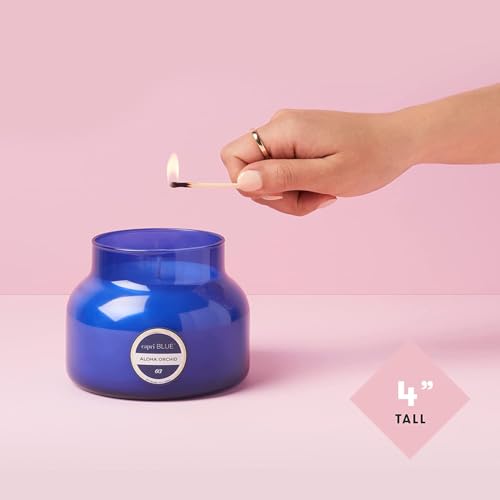 Capri Blue Signature Jar Candles - Long Lasting Soy Wax Blend - Luxury Tropical Scented Candles - Comes in Blue Decorative Glass Jar (Aloha Orchid, 19 oz) - Image 4