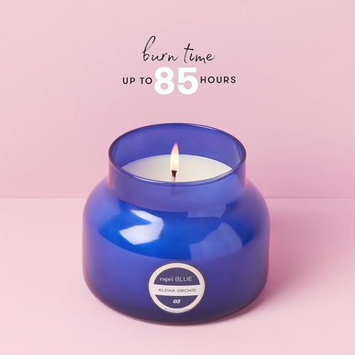Capri Blue Signature Jar Candles - Long Lasting Soy Wax Blend - Luxury Tropical Scented Candles - Comes in Blue Decorative Glass Jar (Aloha Orchid, 19 oz) - Image 2