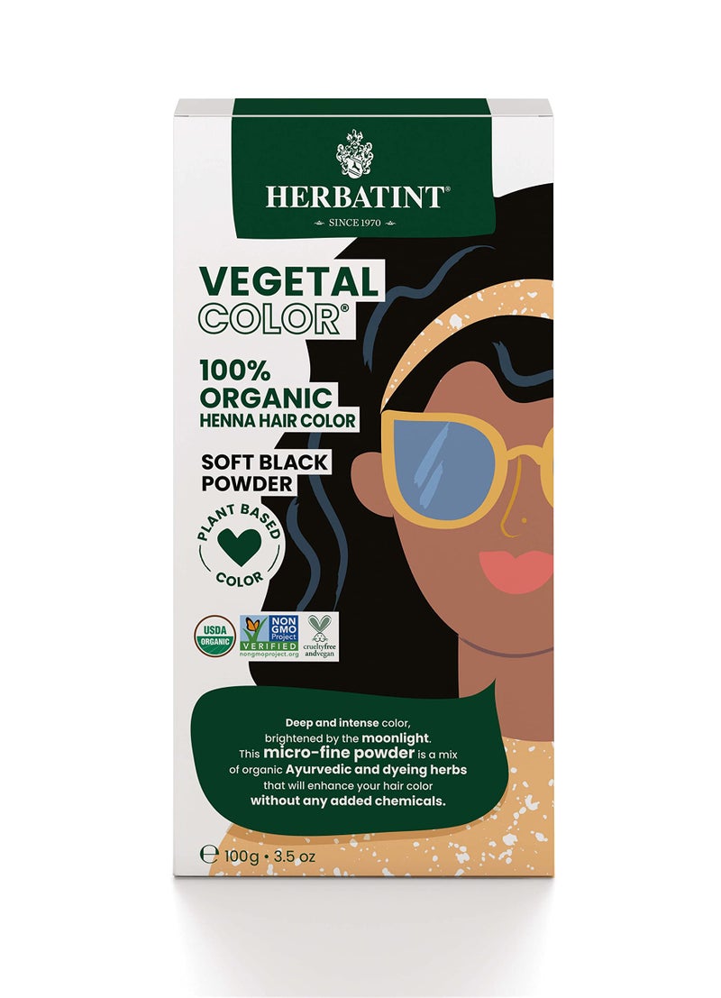 Herbatint Henna Color Organic Hair Dye PlantBased Henna Powder Herbal Formula Vegan Soft Black 35oz