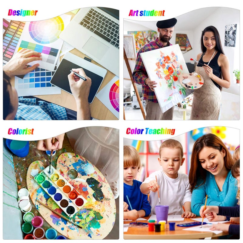 EXCEART Color Mixing Guide Wheel 1Pack Watercolor Colour Guide Wheel Color Learning Card Pigment Wheel Art Class Teaching Tool for Makeup Blending Painting - Image 2