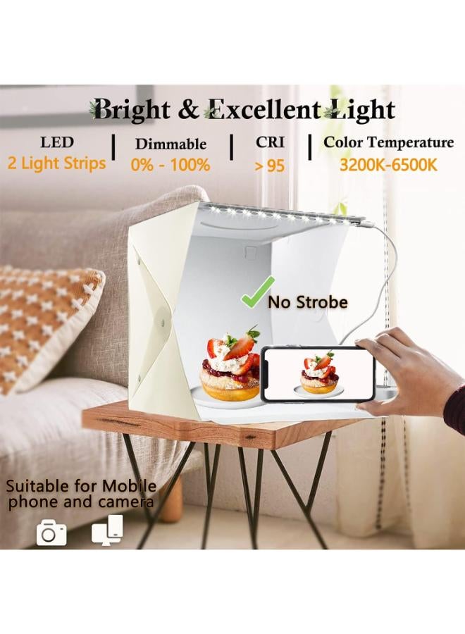 صندوق إضاءة للصور مقاس 40 سم مع شريطي إضاءة ليد - Image 2