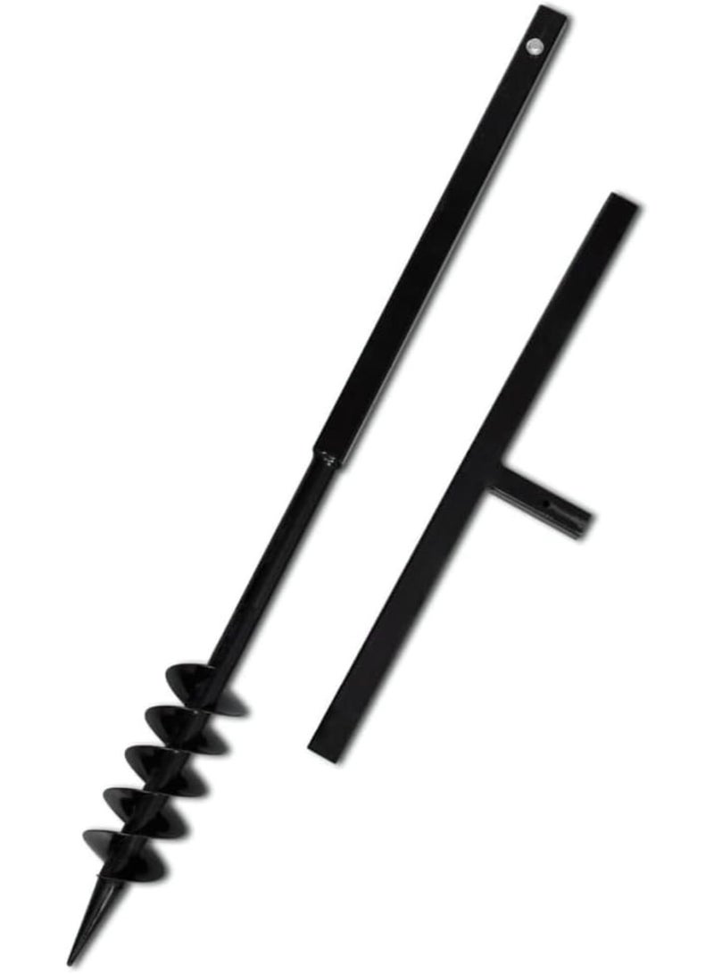 GGOOT Hardware,Tools,Drills,Augers,Ground Drill with Handle 80 mm with Extension Tube 5 m Steel - Image 2