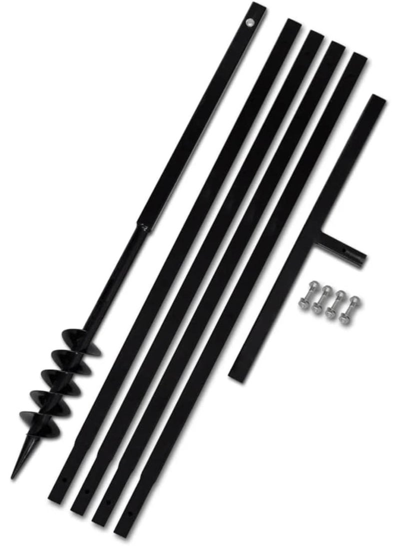 GGOOT Hardware,Tools,Drills,Augers,Ground Drill with Handle 80 mm with Extension Tube 5 m Steel - Image 1
