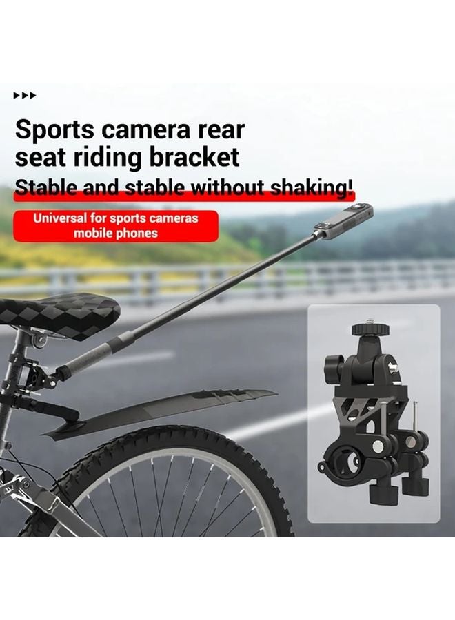 Black Bike Seat Post Mount for Insta360 X3 X4 X5 DJI Action 4 5 Pro Cameras Anti Shake Holder - Image 2